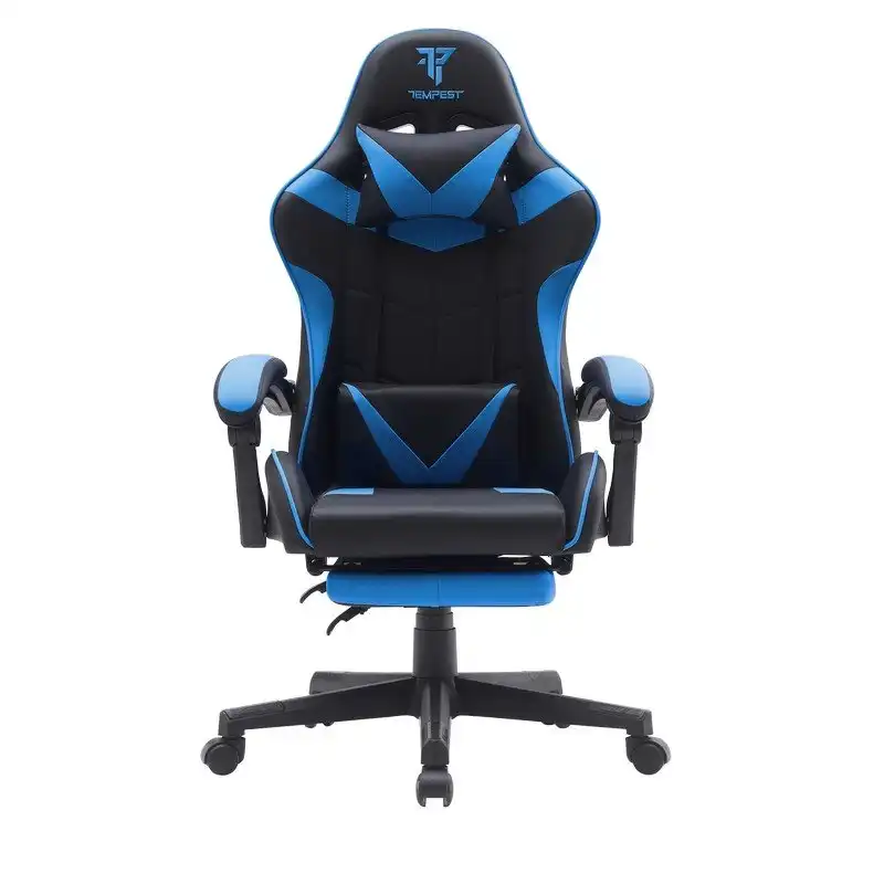 Tempest Shake Silla Gaming con Reposapiés y Masaje Azul
