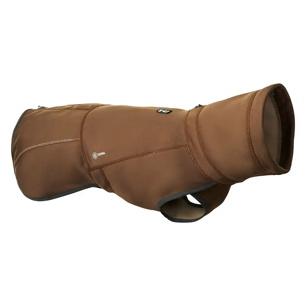 Abrigo Hurtta Bare Softshell Chocolate para perros - 30 cm aprox. de longitud dorsal