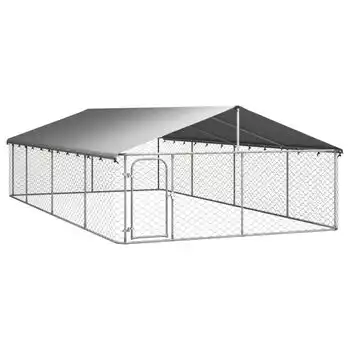 Perrera De Exterior | Jaula Para Perro | Parque Para Mascotas Con Tejado 600x300x150 Cm Cfw783755