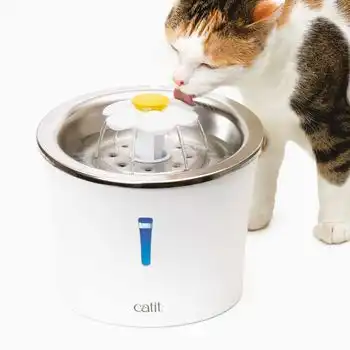 Flower Fountain De Acero Inox Led Para Gatos Catit 3l