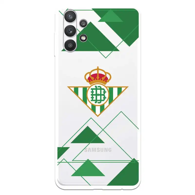 Funda Licencia Oficial Real Betis Balompié Escudo Fondo Transparente para Samsung Galaxy A32 5G