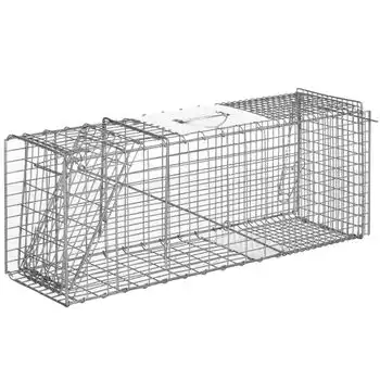 Trampa Para Animales Vivos Outsunny De Acero 81x26x34,5 Cm Plata