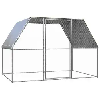 Gallinero De Acero Galvanizado Plateado Y Gris 3x2x2 M Vidaxl