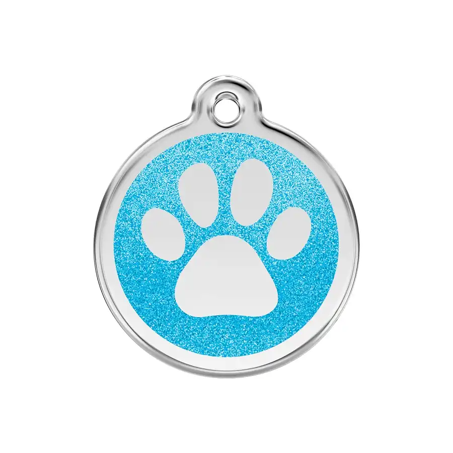 Placa identificativa Purpurina Huella perro Aqua para perros