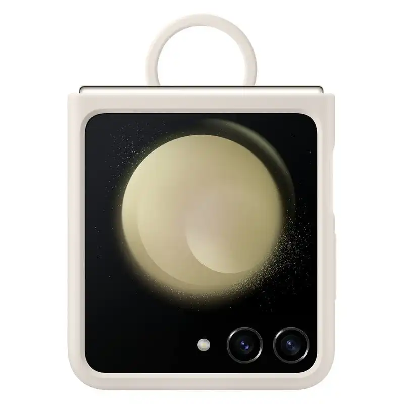 Samsung Funda de Silicona con Anillo Crema para Galazy Z Flip5