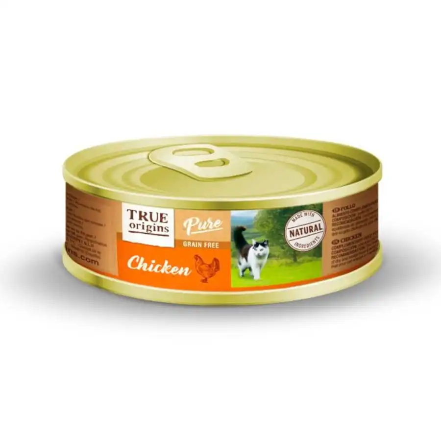 True Origins Adult Pure Pollo lata para gatos