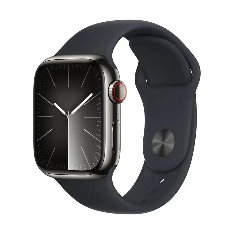 Apple Watch Series 9 GPS + Cellular 41mm Grafito Caja de Acero Inoxidable con Correa Deportiva Medianoche S/M