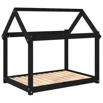 Cama Para Perros Madera Maciza De Pino Negro 101x70x90 Cm Vidaxl