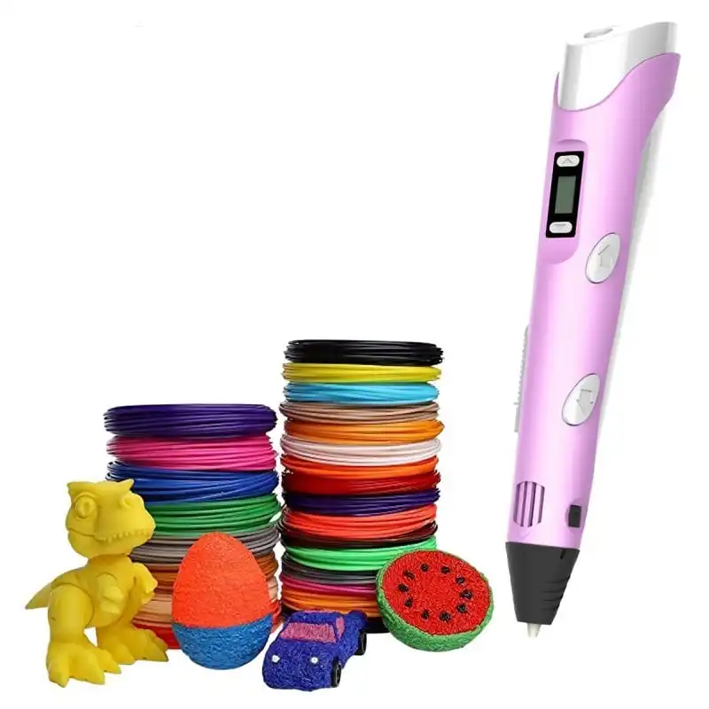 Klack Pack Bolígrafo Lápiz de Impresión 3D para Niños + 50 Metros de PLA Rosa