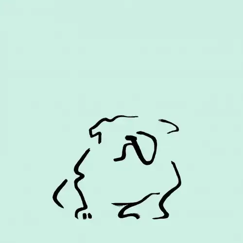 Ilustración de Bulldog sin marco color Mint