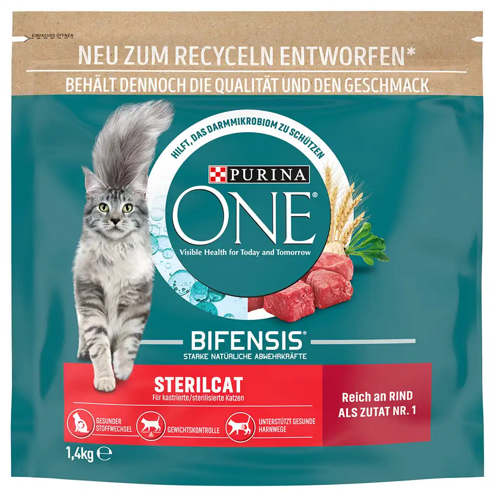 Purina ONE Sterilcat Gatos esterilizados buey - 1,4 kg