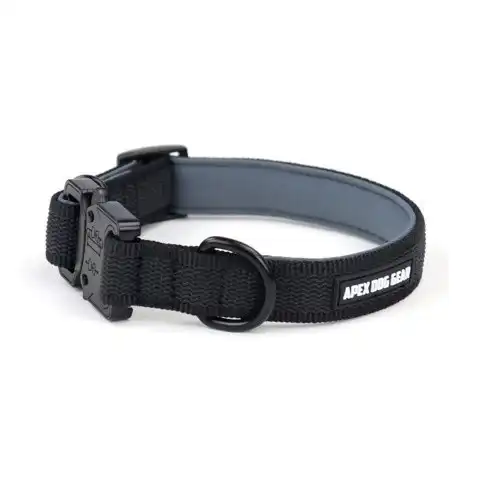 APEX DOG GEAR collar ajustable con cierre metálico negro para perros