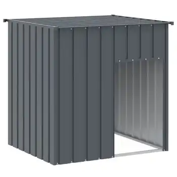 Caseta Perros Con Tejado Acero Galvanizado Gris 110x103x109 Cm Vidaxl