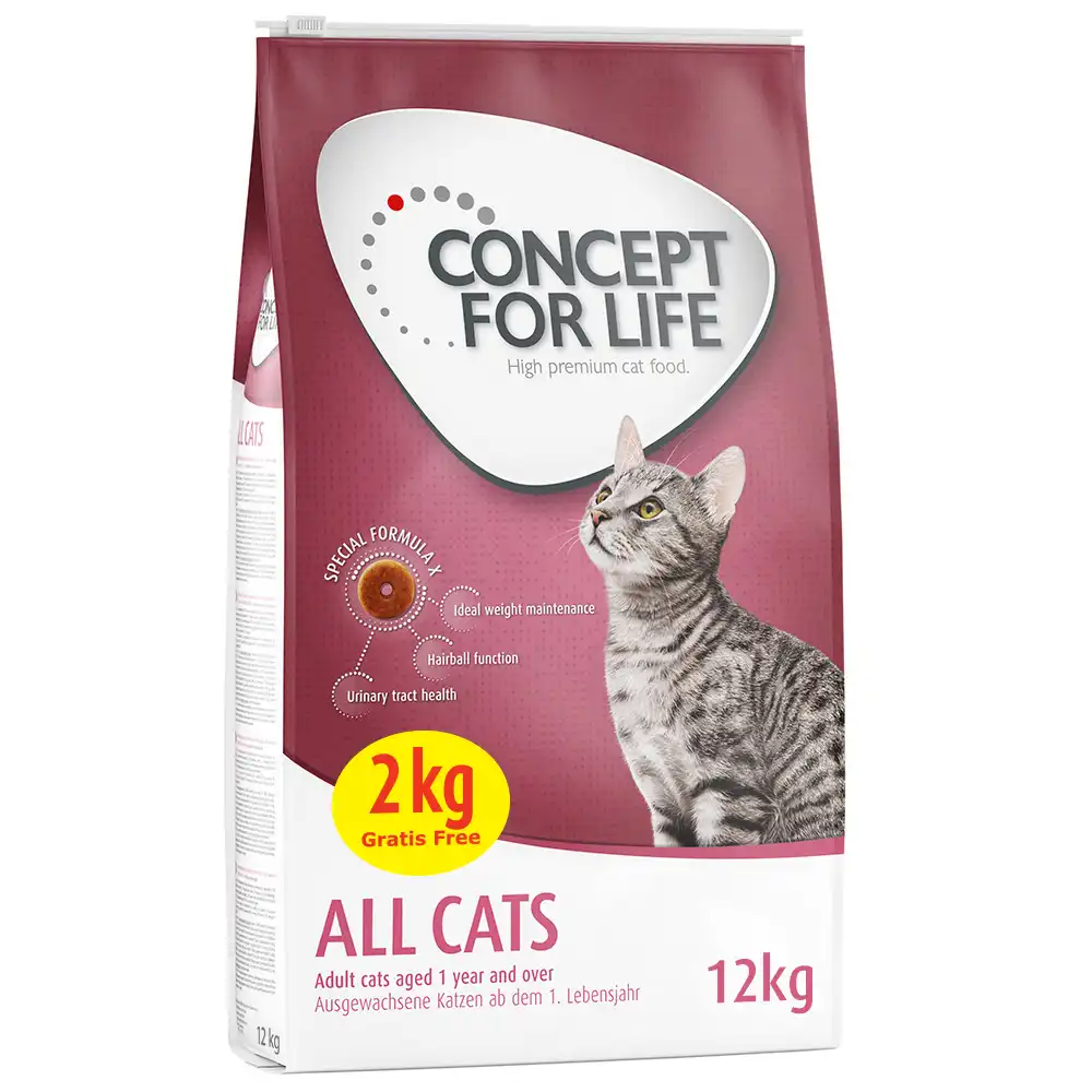 Concept for Life pienso para gatos 10 + 2 kg ¡gratis! - All Cats (10 + 2 kg)