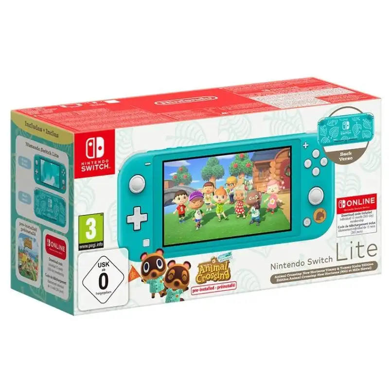 Nintendo Switch Lite Turquesa+Animal Crossing: New Horizons+12 Meses de Nintendo Switch Online