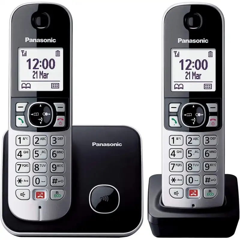 Panasonic KX-TG6852SPB Duo Teléfonos Inalámbricos Negros