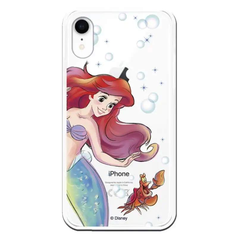 Funda Oficial Disney Sirenita y Sebastian Transparente para iPhone XR