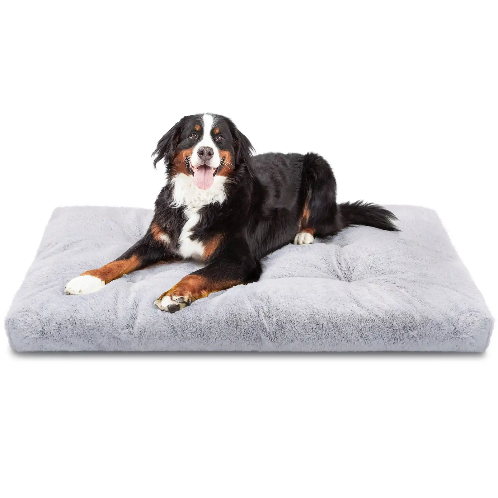 Nobleza Cama Lavable Perro Grande, Super Suave y Esponjoso Anti-Ansiedad Cama Para Perros, Cama de Perro de Felpa de Alta Calidad con Fondo Antideslizante, Gris cama perro antiestres, 122x74x10cm, XXL