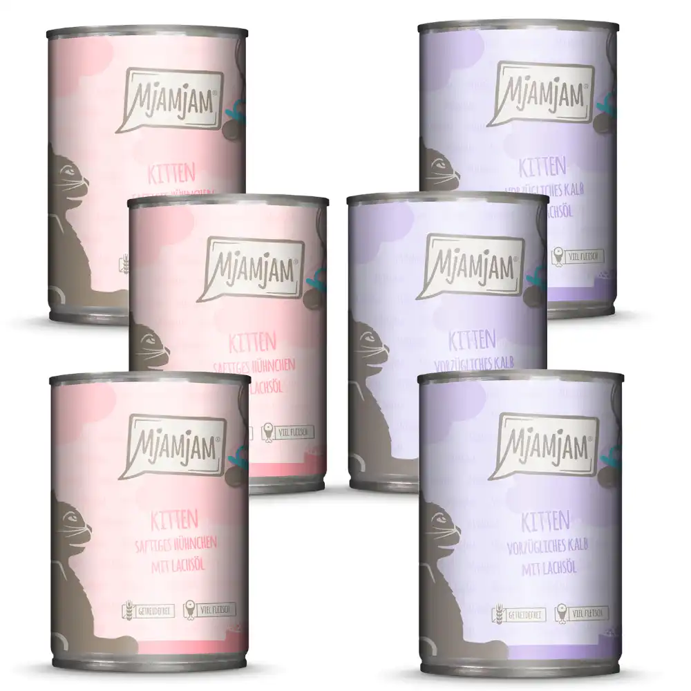 MjAMjAM Kitten 6 x 400 g - Pack mixto - Mix (2 variedades)