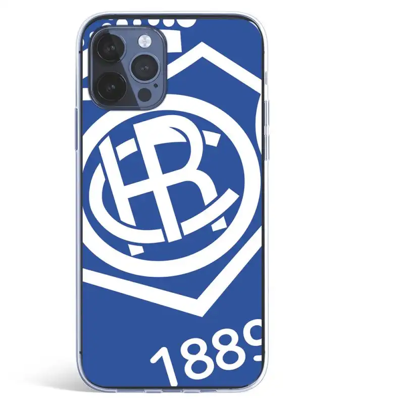 Funda Licencia Oficial Real Club Recreativo de Huelva Escudo Fondo Azul para iPhone 12