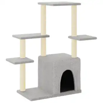 Rascador Para Gatos Con Postes De Sisal Gris Claro 97,5 Cm Vidaxl