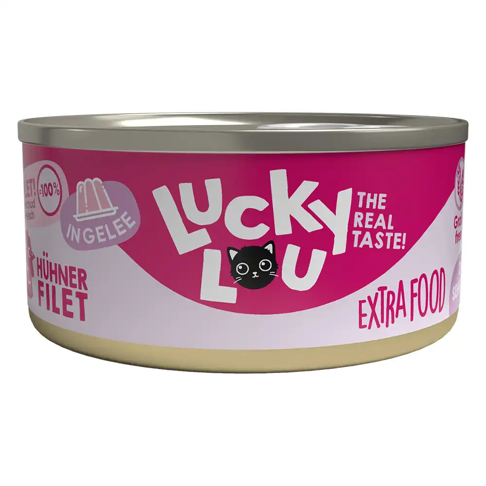 Lucky Lou Extrafood en gelatina 18 x 70 g - Filete de pollo