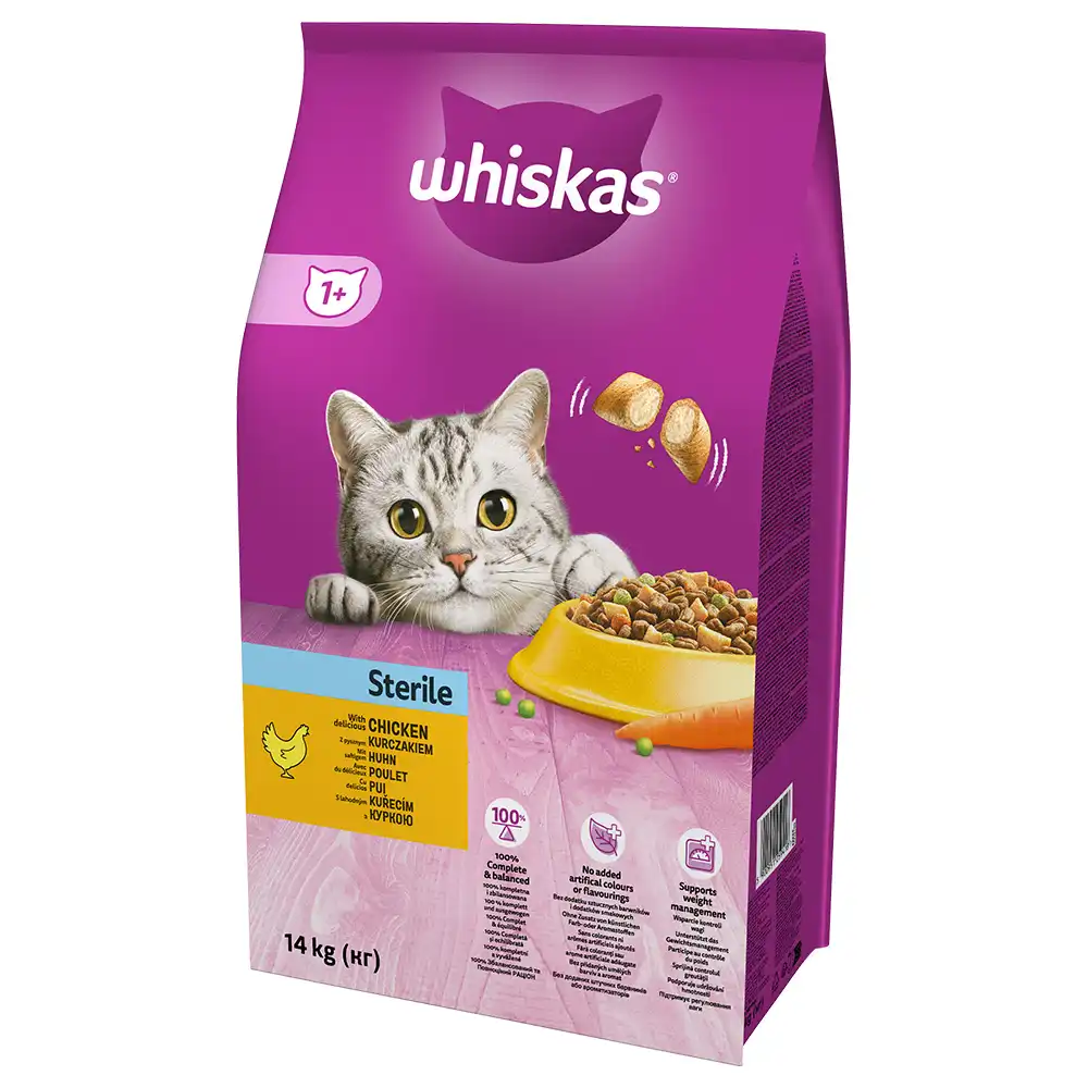 Whiskas 1+ Sterile con pollo - 14 kg