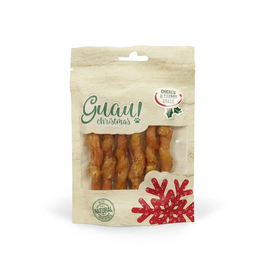 Guau Christmas Palitos de Pollo y Zanahoria para perros