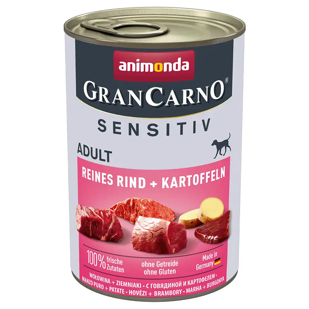 Animonda GranCarno Adult Sensitive 6 x 400 g - Puro vacuno con patatas