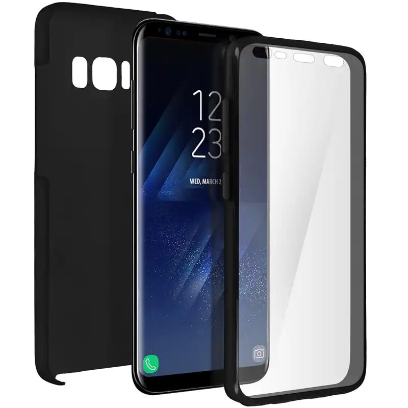 Avizar Funda Doble de Silicona Negra para Samsung Galaxy S8 Plus