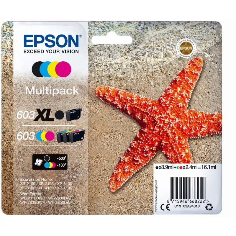 Cartucho de Tinta Original Epson 603 XL BK/C/M/Y
