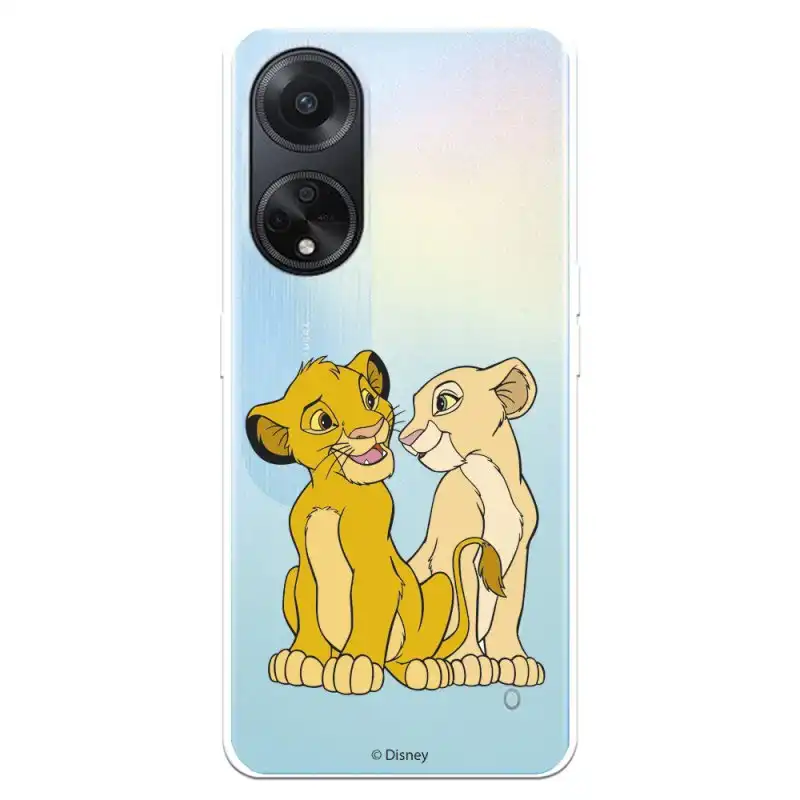 Funda Para Oppo A98 5g Oficial De Disney Simba Y Nala Silueta - El Rey León