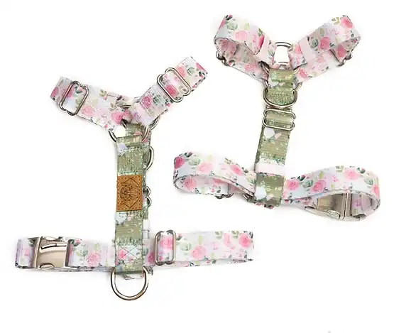 Arnés Strap PINK & OLIVE FLOWERS