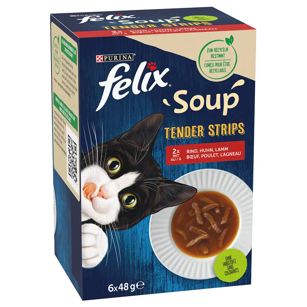 Felix Soup Filet 6 x 48 g sopa para gatos - Selección de carnes