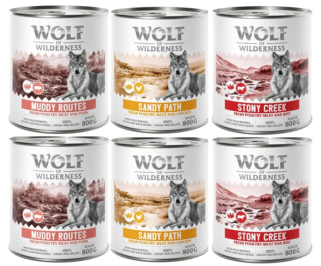 Wolf of Wilderness Expedition Senior 6 x 800 g - Pack mixto