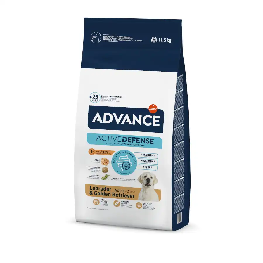 Advance Adult Labrador & Golden Retriever Active Defense Pollo y Arroz pienso para perros