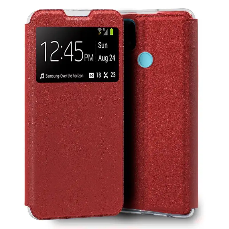 Cool Funda Flip Cover Liso Rojo para Alcatel 1S (2021) / 3L (2021)