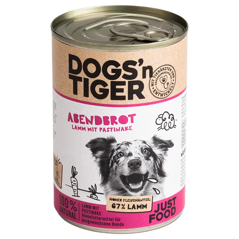 Dogs'n Tiger Adulto 6 x 400 g comida húmeda para perros - Cordero y chirivía