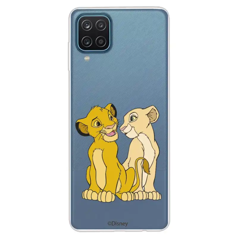 Funda Oficial de Disney Simba y Nala Silueta El Rey León para Samsung Galaxy A12