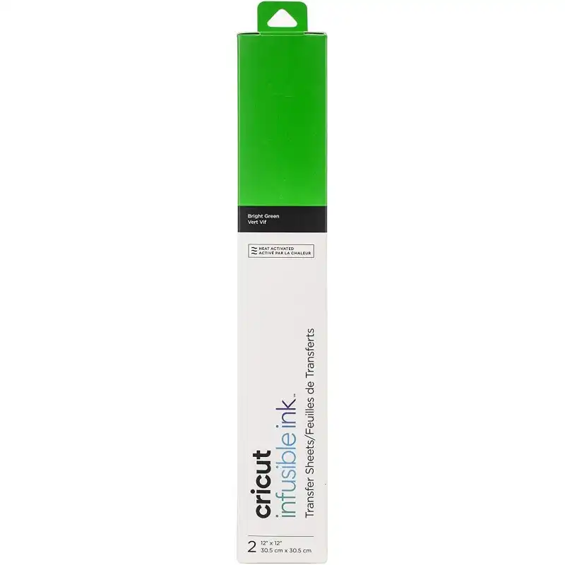 Cricut Infusible Ink Pack 2 Hojas de Transferencia Infusible Verde Brillante