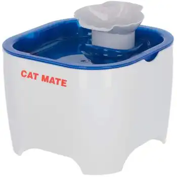 Fuente Para Mascotas Cat Mate Blanco Y Azul 19x19x14,5 Cm Kerbl