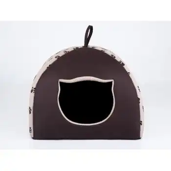 Caseta Para Gatos Con Almohada R1 38x38 Beige Huellas Igloo