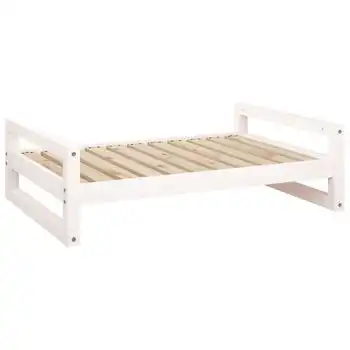 Cama Para Perros Madera Maciza De Pino Blanco 95,5x65,5x28 Cm Vidaxl