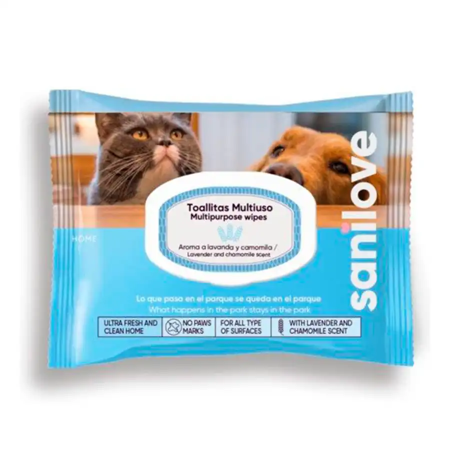 Sanilove Toallitas Húmedas Higiénicas Multiusos para perros