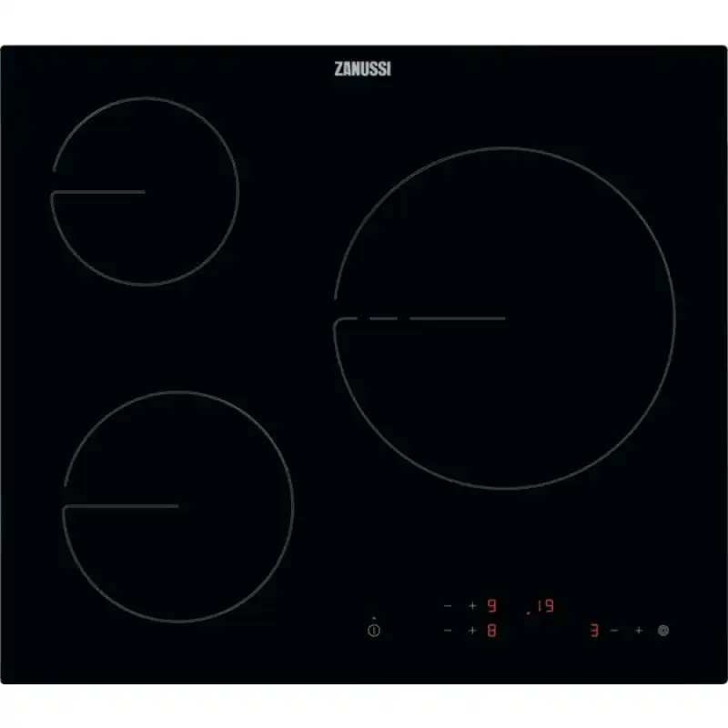 Zanussi ZHRN639K Placa Vitrocerámica 3 Zonas 60cm Negra