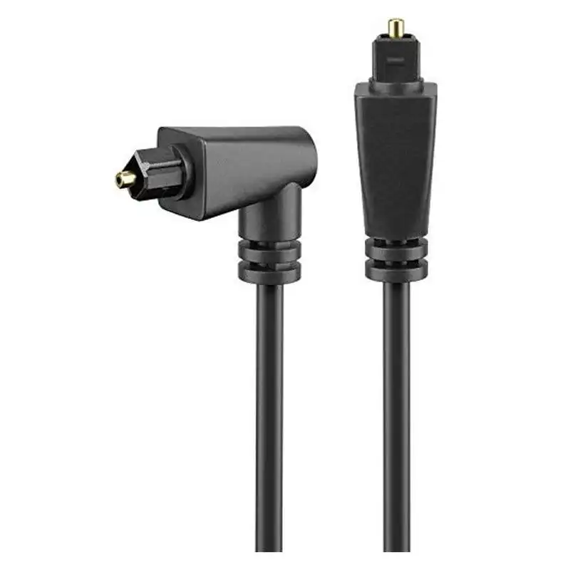 Goobay Cable de Audio Óptico Extremo Angulado Toslink Macho/Macho 1m Negro
