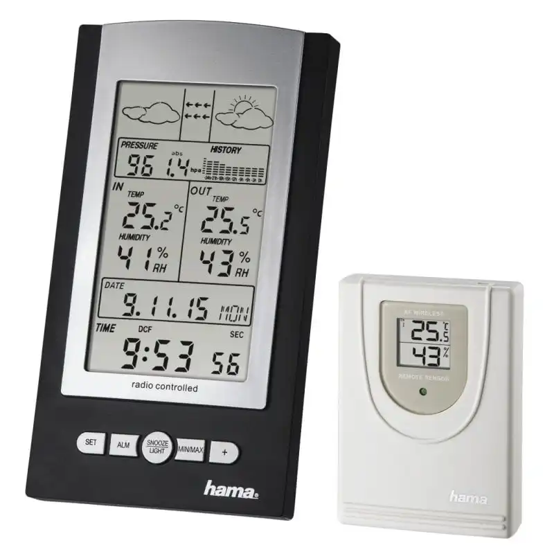 Hama EWS 800 Estación Meteorológica + Sensor Exterior Negro