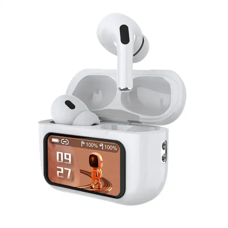 Klack Z90 Pro Auriculares Bluetooth con Pantalla Táctil Y Cancelación de Ruido Activa Blancos