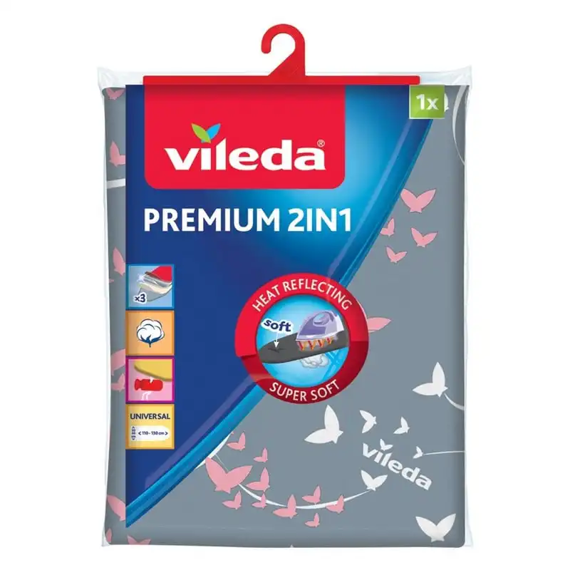 Vileda Premium 2in1 Funda de Planchar 3 Capas Metalizada