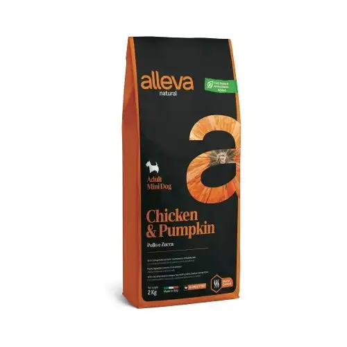 Pienso Alleva Natural Chicken & Pumpkin Mini para perros sabor Calabaza y Pollo